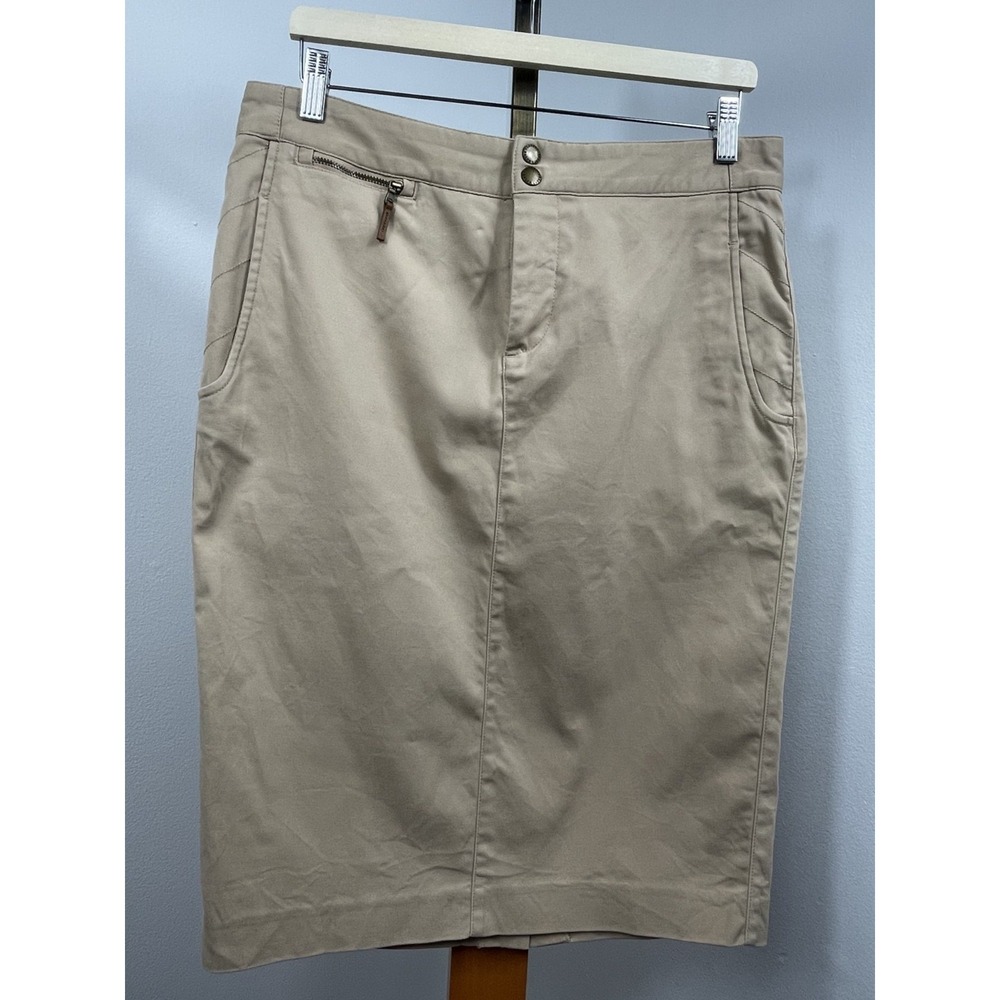 Ralph Lauren Size 8 Khaki Twill Pencil Skirt Women Cotton